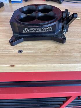 4b-4150bk Accufab In Stock 4-barrel 4150 Anodized Black Throttle Body Quad Four Barrel