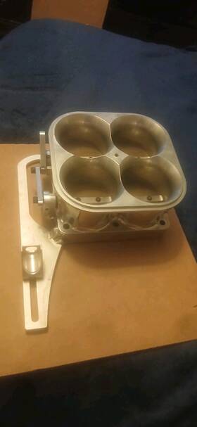 4b-8500 Accufab In Stock 4-barrel 8500 Polished Competition Throttle Body 2.75 Inch Bores