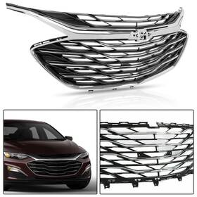 Bap941263 Mid Valley 3pcs Front Upper Grille Lower Chrome Fits 19-20 Chevrolet Malibu