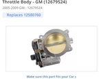 New Oem Acdelco 217-2422 Fuel Injection Throttle Body Assembly Gm 12580760. Fixed Price $240.00.