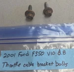 2001 Ford F350 V10 6.8L Throttle Cable Bracket Bolts XC259728BA Oem. Fixed Price $24.95.