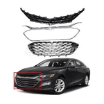 3PCS Front Upper Grille Lower Chrome Fits 2019 2020 Chevrolet Malibu. Fixed Price $117.61.