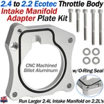 2.4 To 2.2 Ecotec Throttle Body Intake Manifold Adapter Plate Kit - Cnc Aluminum. Fixed Price $25.99.