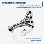 Stainless Steel Shorty Header Exhaust Manifold Fits 2001-2005 Honda Civic 4-1. Fixed Price $169.99.